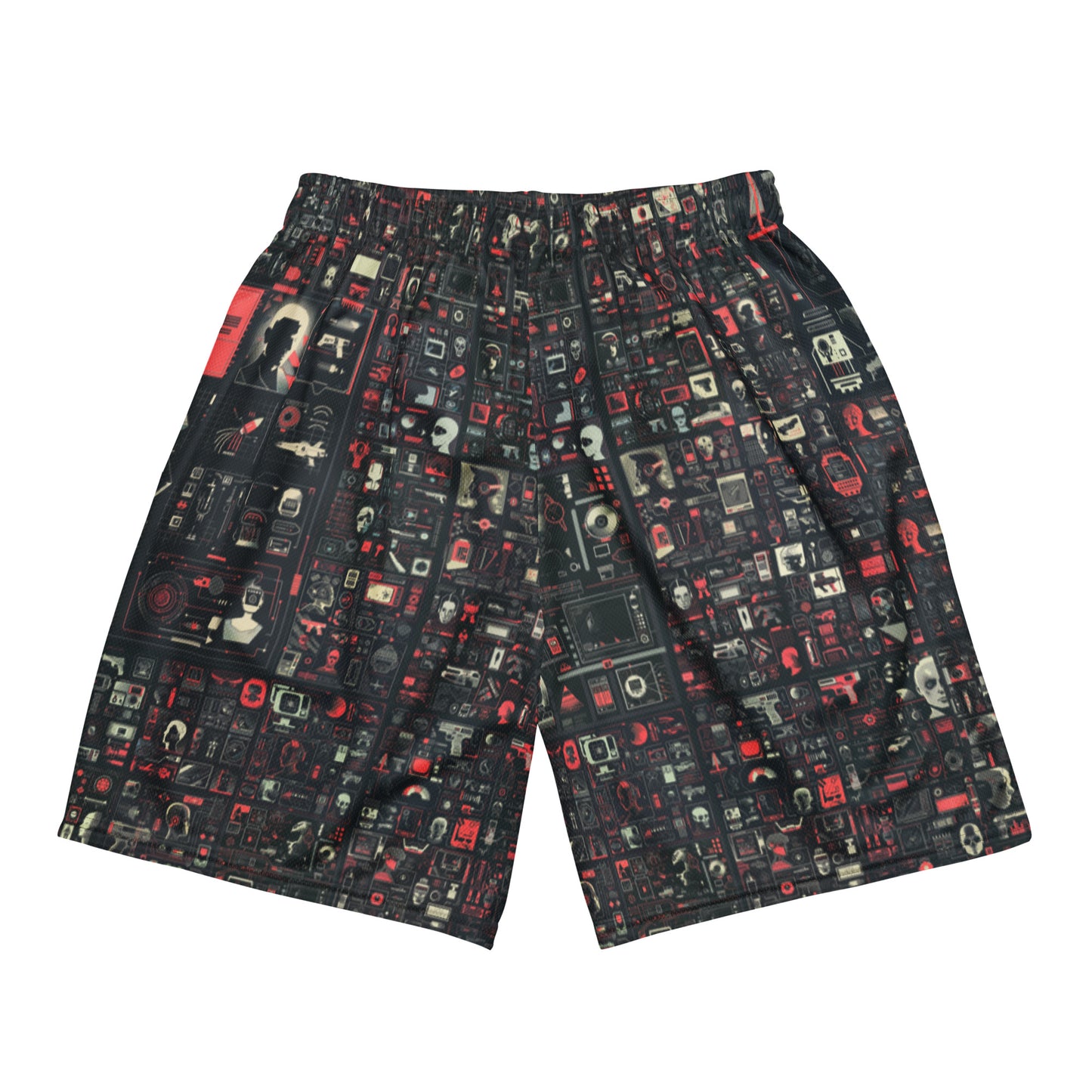 Can1live 'Judgement Day' All-Over Print mesh shorts - Red