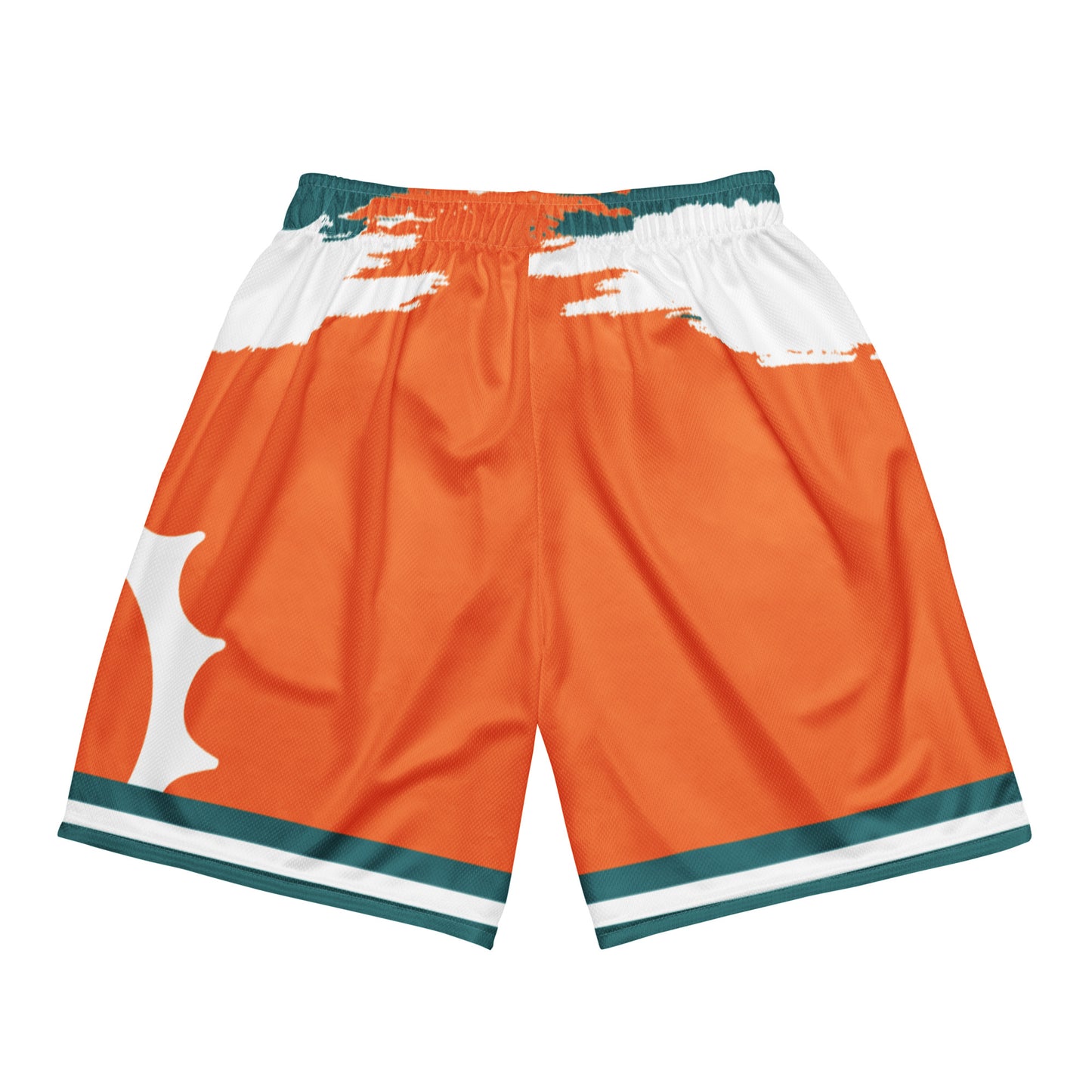 Can1live Logo "Miami Sunset" mesh shorts - White/Orange (unisex)