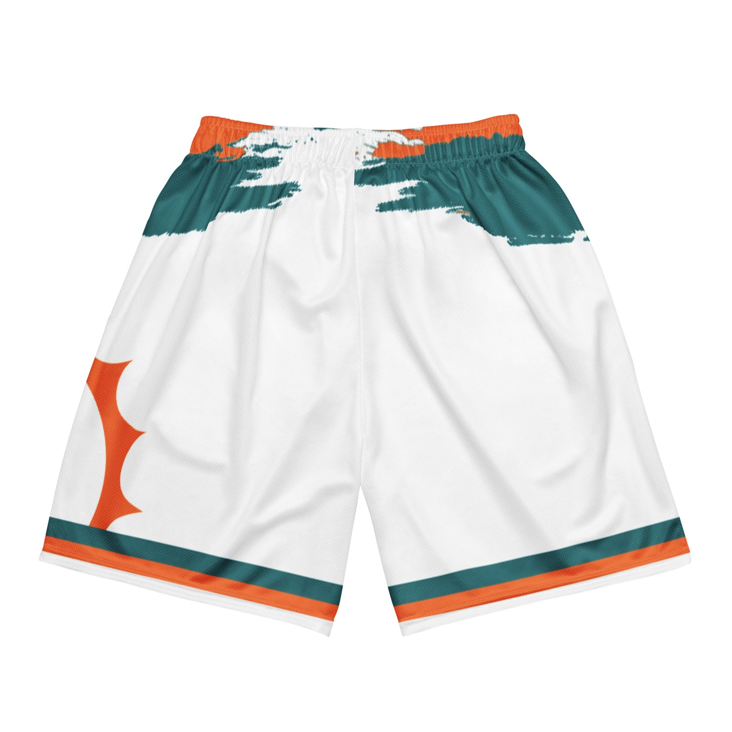 Can1live Logo "Miami Sunset" mesh shorts - Orange/White (unisex)