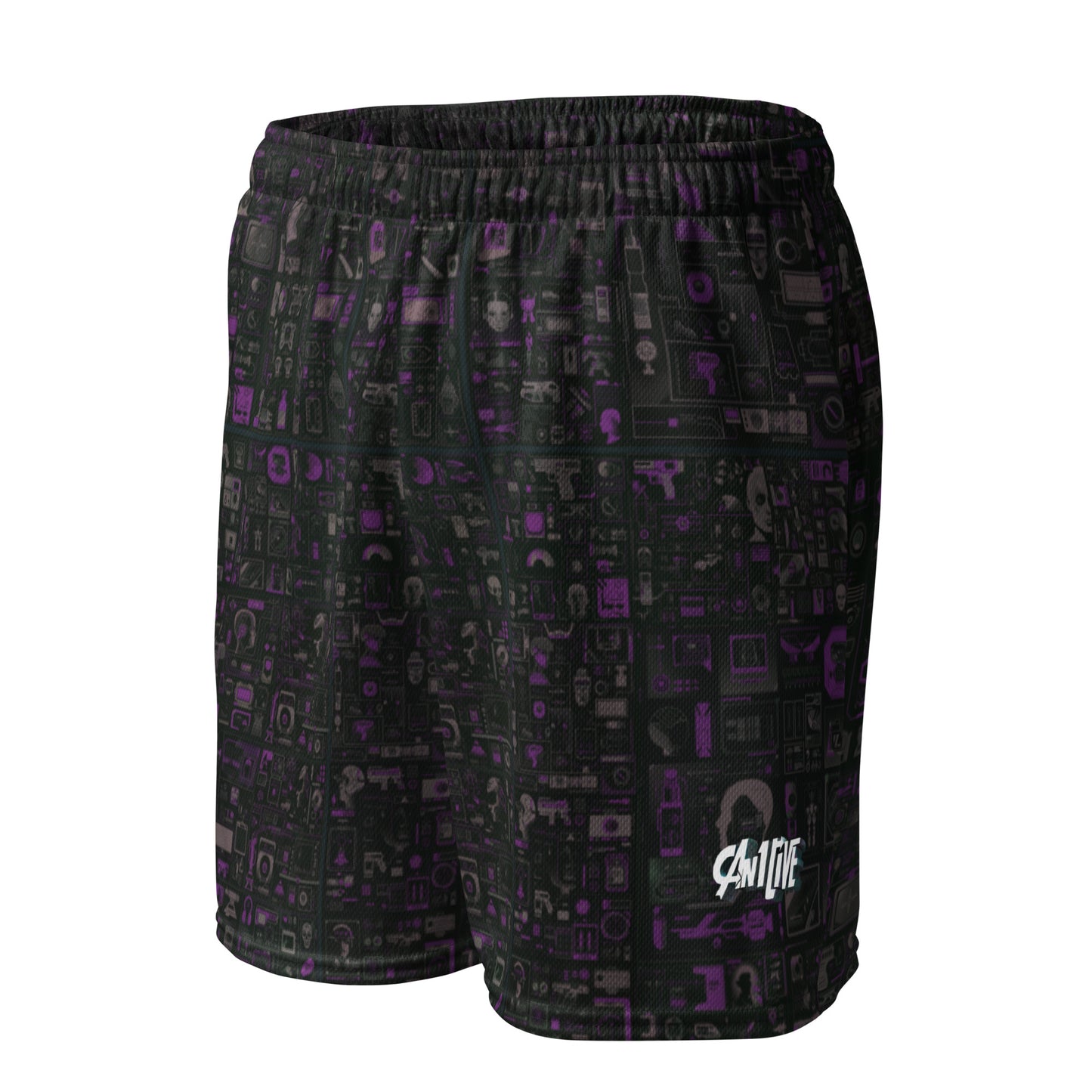 Can1live 'Judgement Day' All-Over Print mesh shorts - Purple