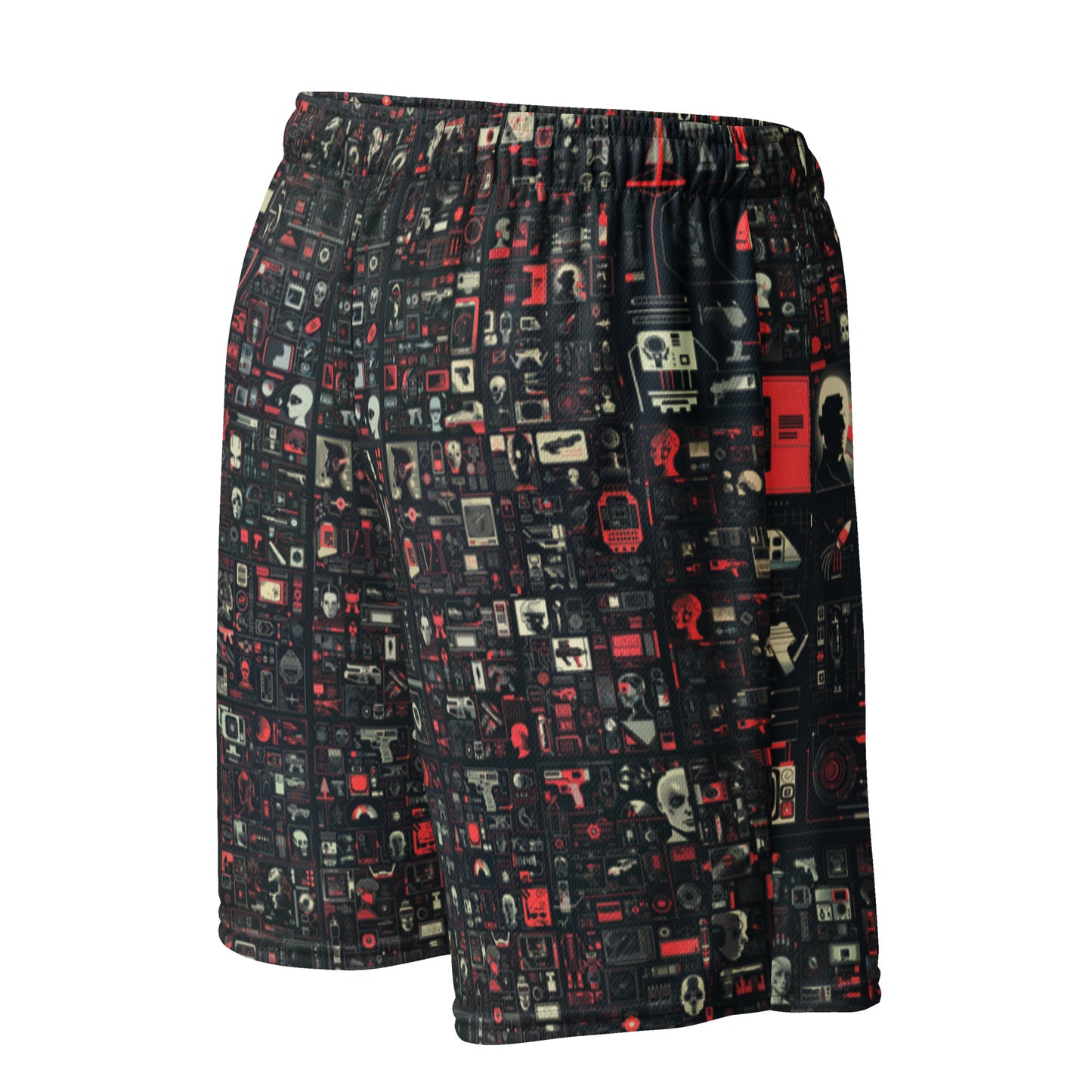 Can1live 'Judgement Day' All-Over Print mesh shorts - Red