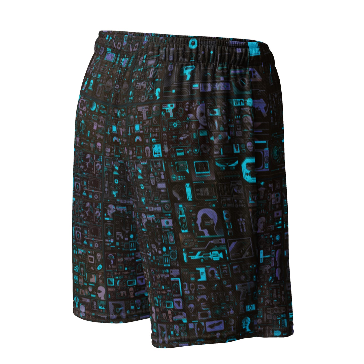 Can1live 'Judgement Day' All-Over Print mesh shorts - Blue