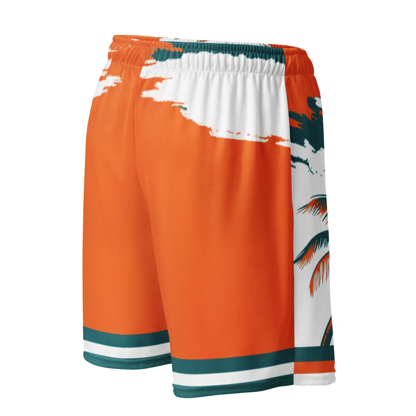 Can1live Logo "Miami Sunset" mesh shorts - White/Orange (unisex)