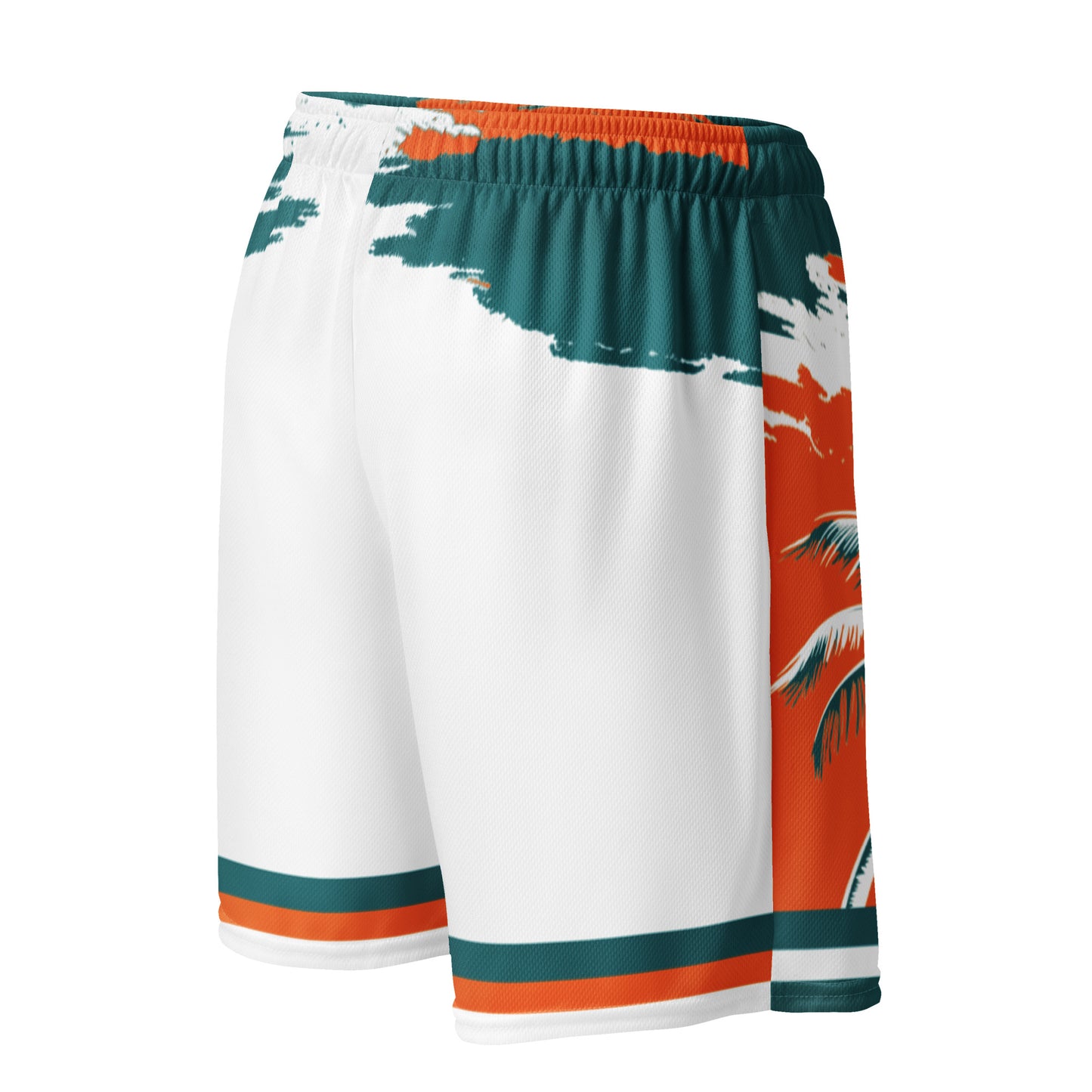 Can1live Logo "Miami Sunset" mesh shorts - Orange/White (unisex)