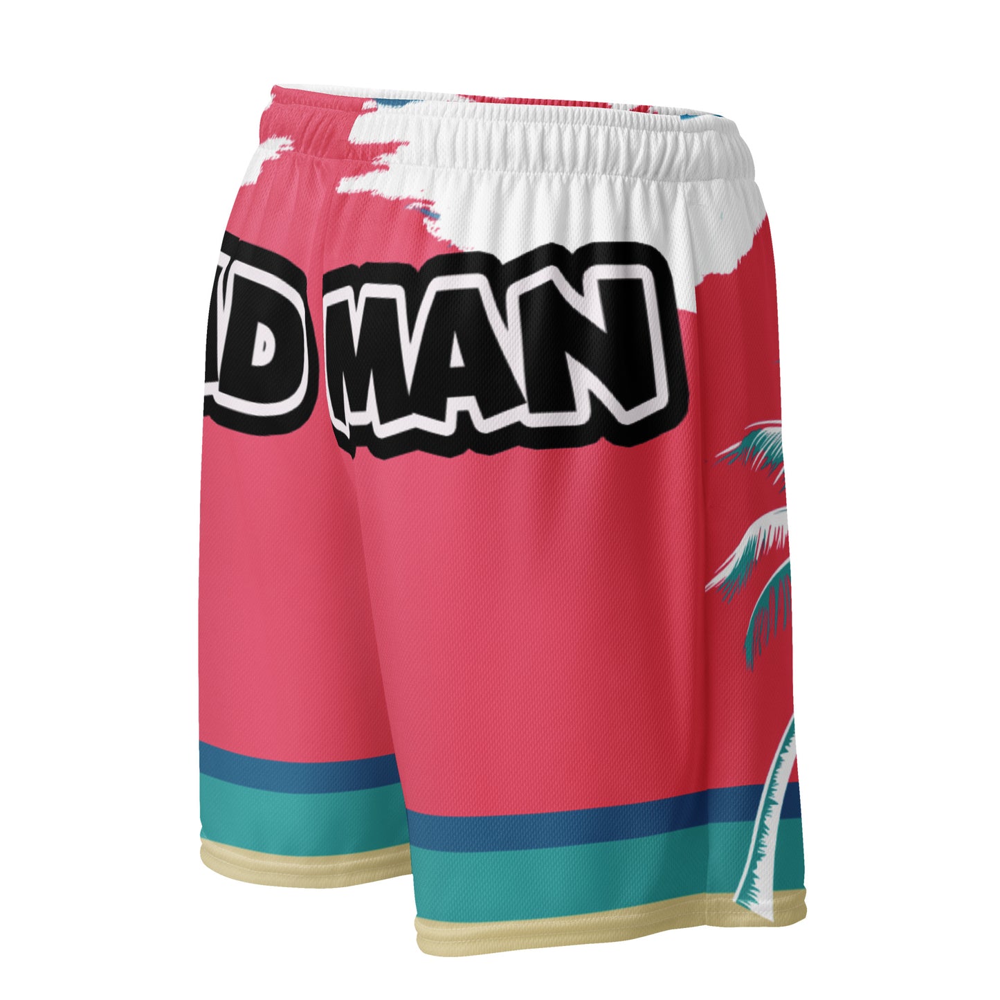 Can1live Logo "BadMan" Sunset mesh shorts