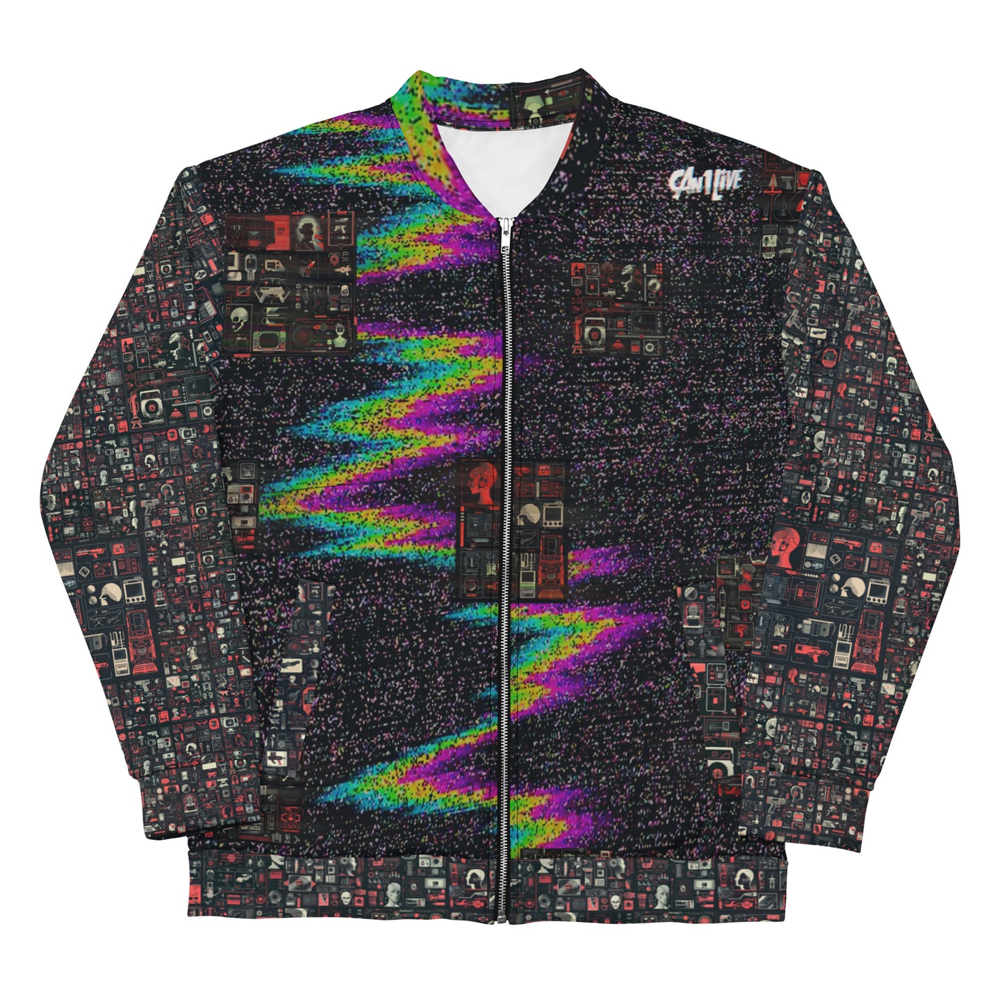 Can1live 'Will Not Be Televised' All-Over Print Bomber Jacket ...