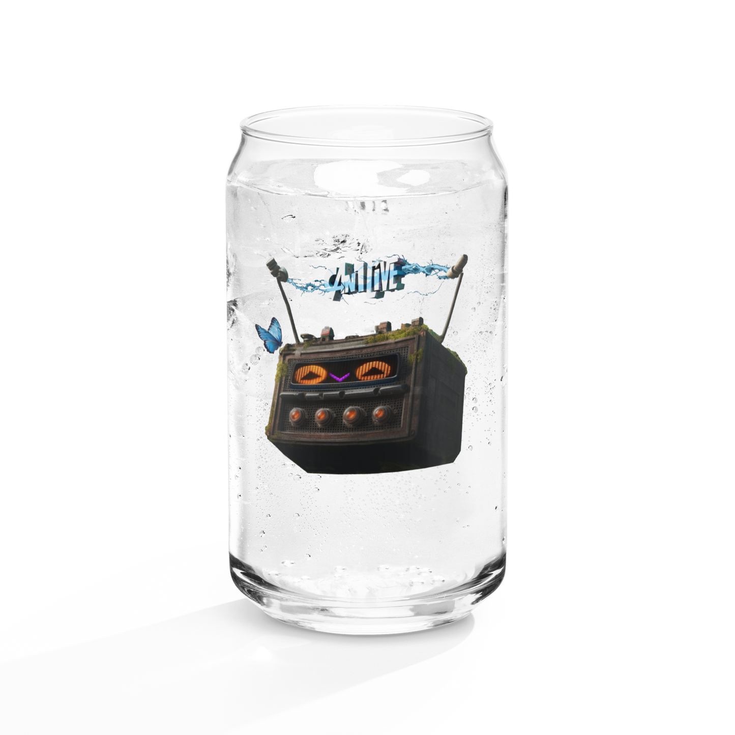 Can1live Alg0.Rhythm logo 16 oz. Glass