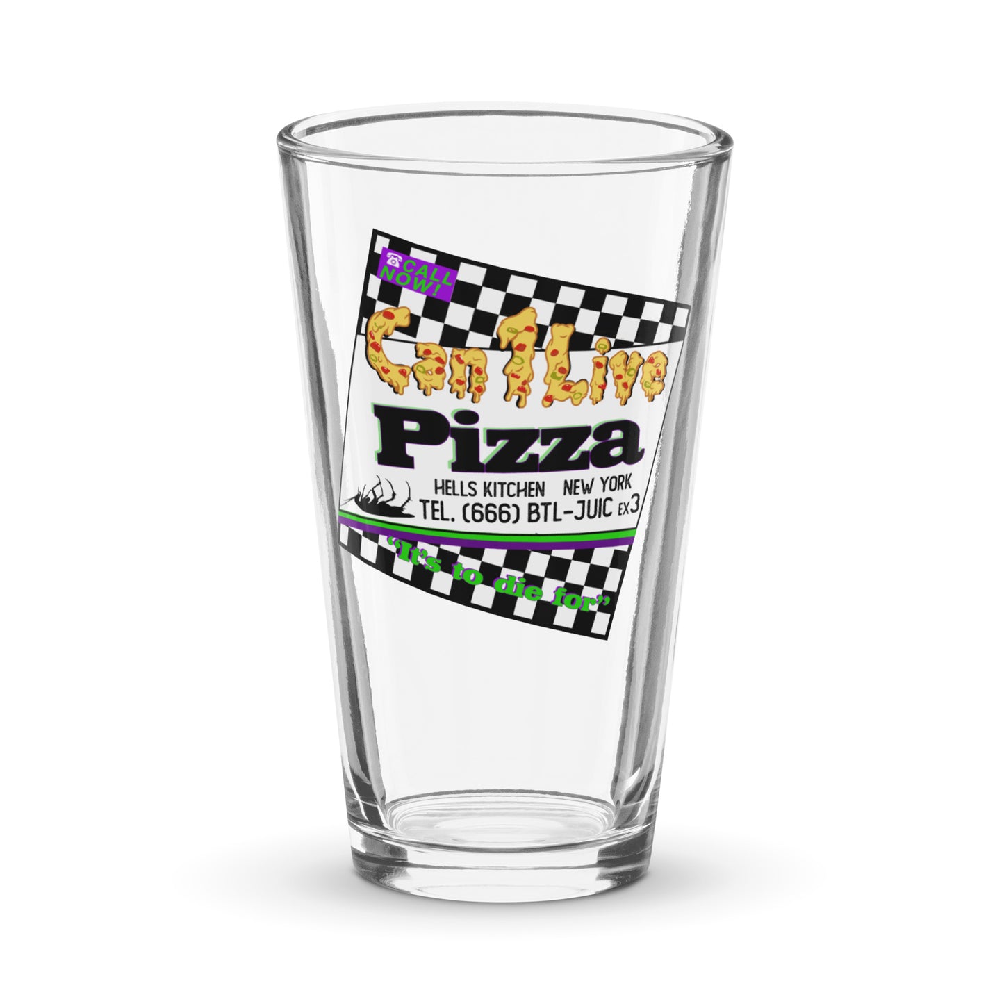 Btljuic.ex3 Pizza Box Can1live Logo Pint Glass